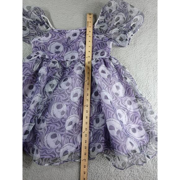Disney Dress Jack Skellington Girls XL (14) Purple Kids Puff Sleeve Halloween - Picture 4 of 7